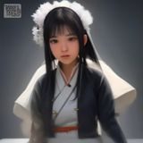 sedog主编王琳的工作照——一位女性编辑坐在书桌前整理资讯条目，桌上放着一只橘猫，背景是满墙的便利贴和书架，氛围温暖有条理